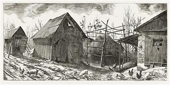 Albee, Grace (1890-1985) Three Wood Engravings of Rural Subjects: Unsigned Artists Proofs.